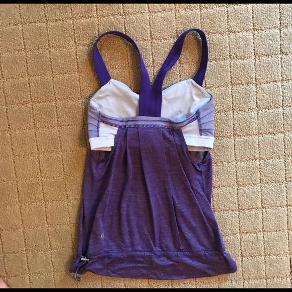 PURPLE LULULEMON WORKOUT TOP W BUILT IN BRA - Picture 3 of 3
